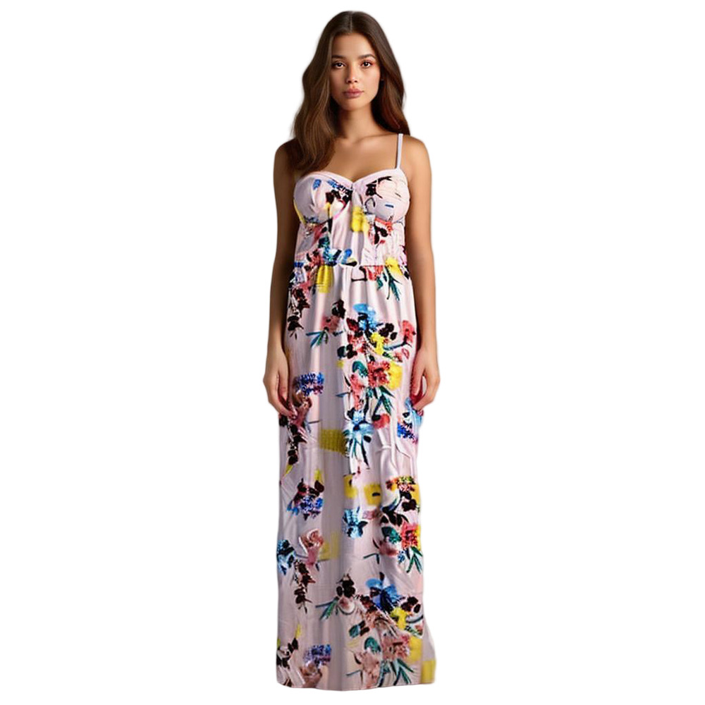 Band Of The Free Nordstrom Maxi Bustier Dress Floral Blush Size Small